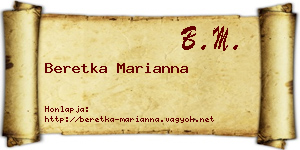 Beretka Marianna névjegykártya